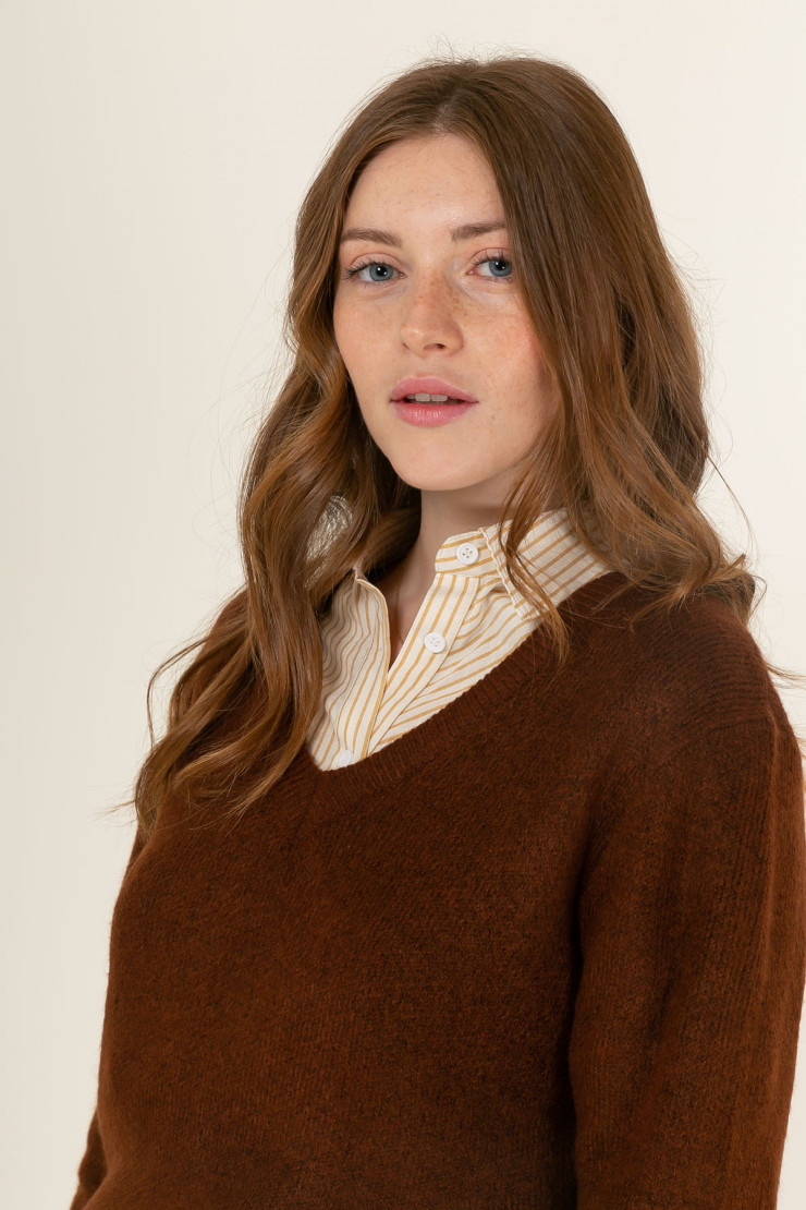 Knit sweater NADEGE Maroon