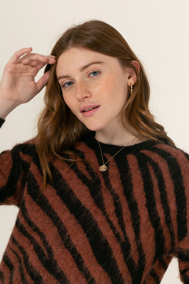 Knit sweater ELEONORE Brown