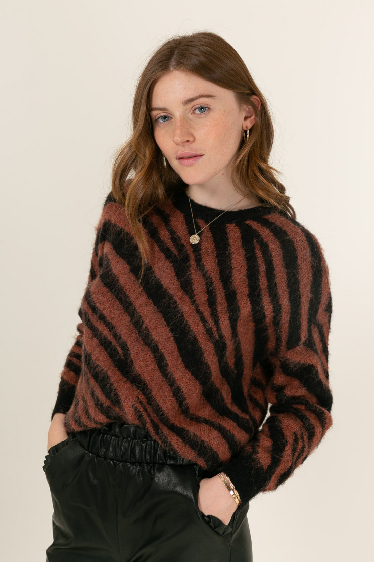 Knit sweater ELEONORE Brown